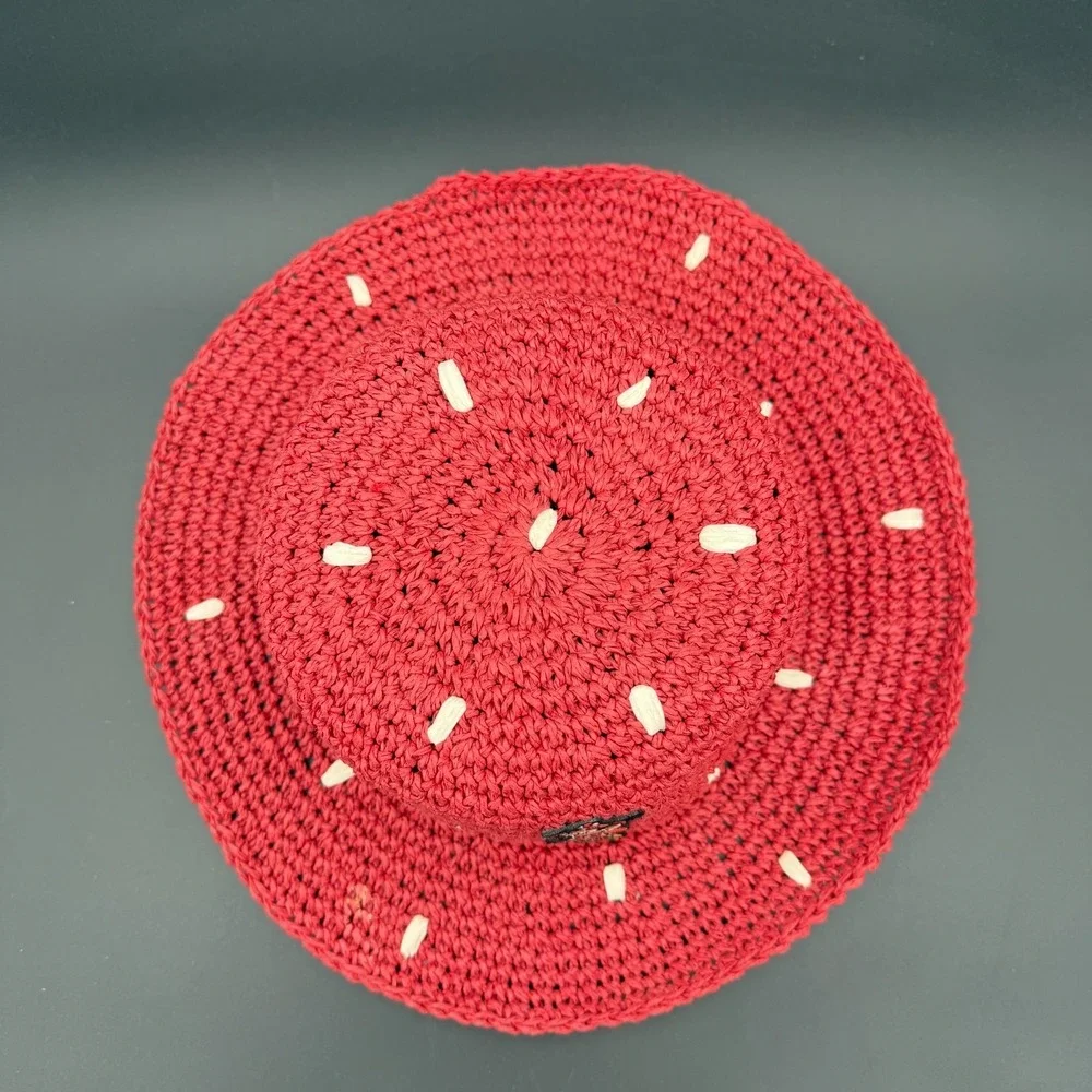 Disney Kids Minnie Mouse Straw Sun Hat Red Size‎ Small Beach Vacation